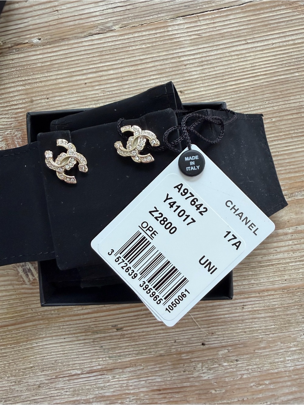 CHANEL Crystal-Embellished CC Stud Earrings - Gold